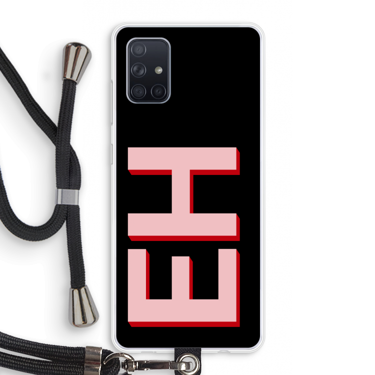 Monogram: Samsung Galaxy A71 Transparant Hoesje met koord