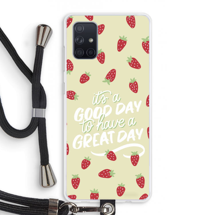Don't forget to have a great day: Samsung Galaxy A71 Transparant Hoesje met koord