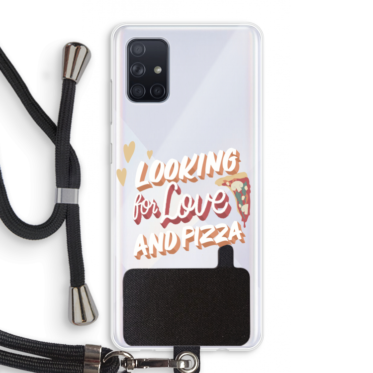 Pizza is the answer: Samsung Galaxy A71 Transparant Hoesje met koord