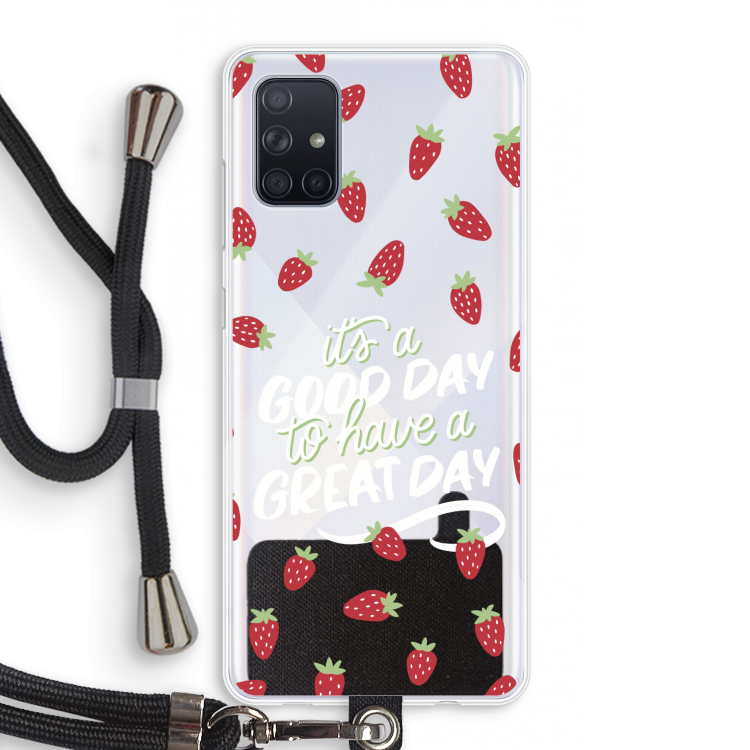 Don't forget to have a great day: Samsung Galaxy A71 Transparant Hoesje met koord