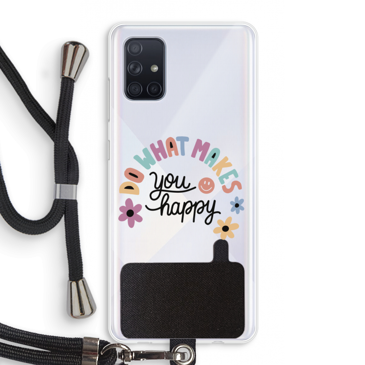 Happy days: Samsung Galaxy A71 Transparant Hoesje met koord