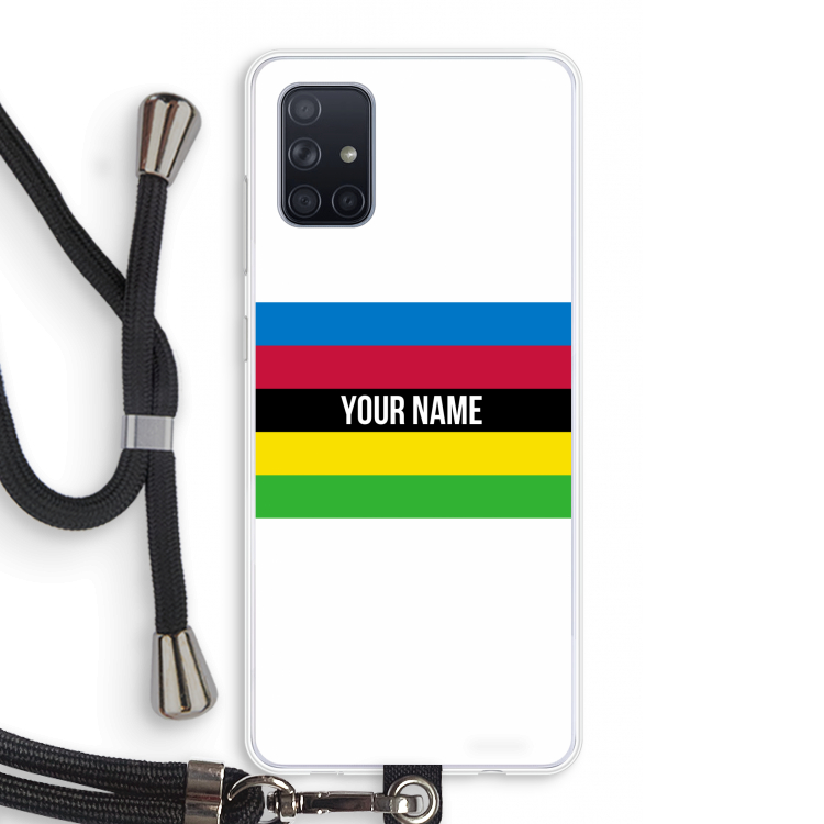 WK Wielrennen: Samsung Galaxy A71 Transparant Hoesje met koord
