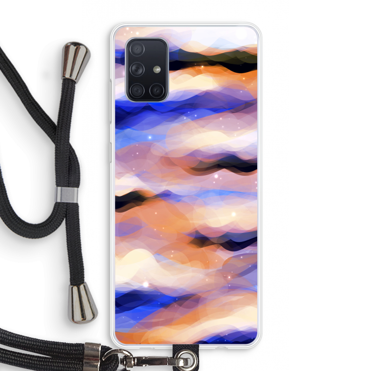 Donkere Wolken: Samsung Galaxy A71 Transparant Hoesje met koord