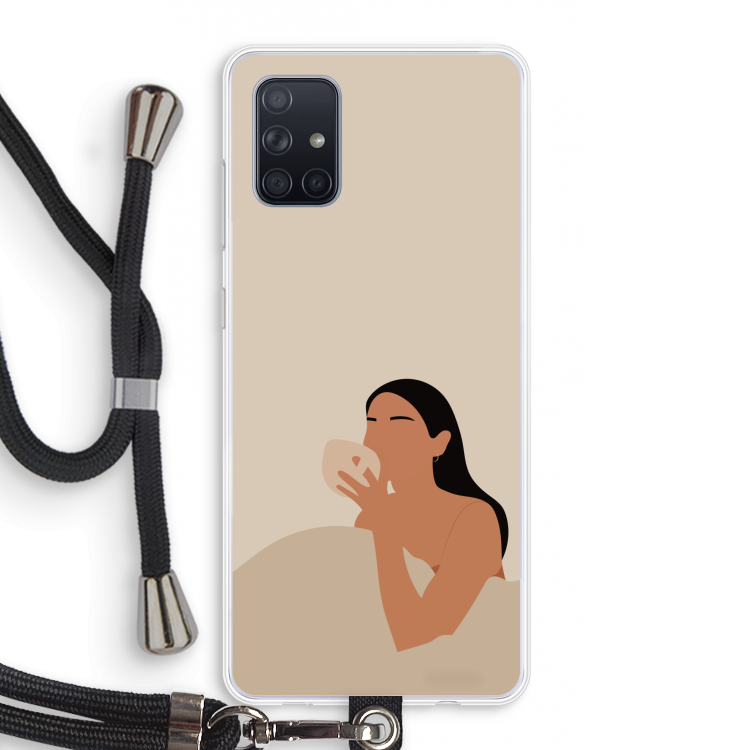 Fresh coffee: Samsung Galaxy A71 Transparant Hoesje met koord