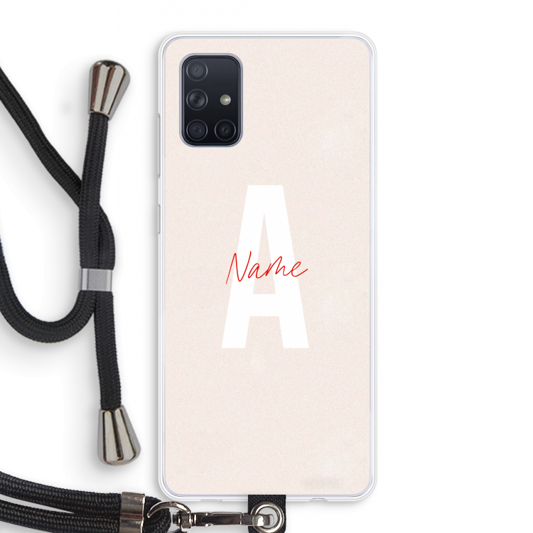 Strawberry Milkshake: Samsung Galaxy A71 Transparant Hoesje met koord