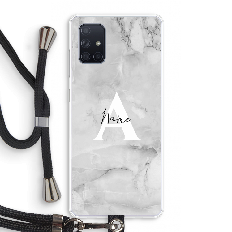 Ivory Marble: Samsung Galaxy A71 Transparant Hoesje met koord