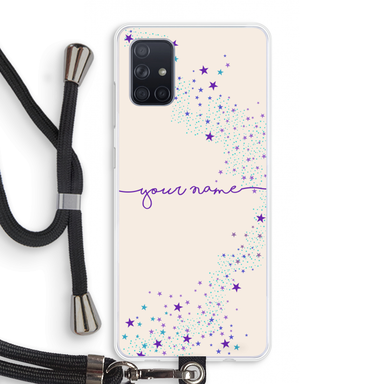 Sterren: Samsung Galaxy A71 Transparant Hoesje met koord