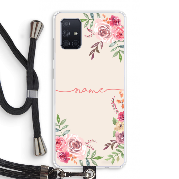 Rozen: Samsung Galaxy A71 Transparant Hoesje met koord