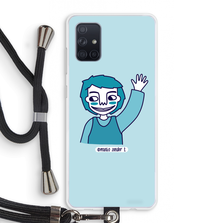 Zwaai: Samsung Galaxy A71 Transparant Hoesje met koord