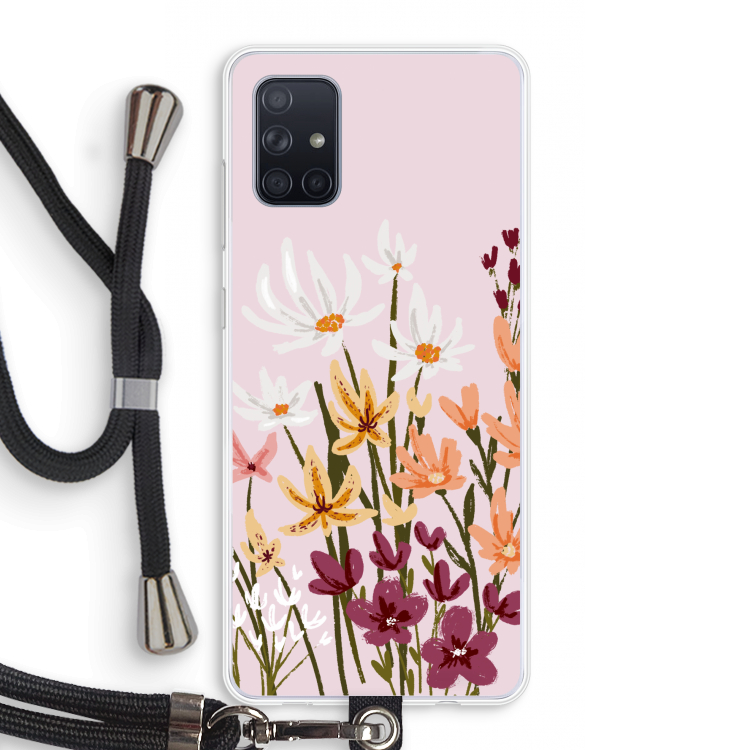 Painted wildflowers: Samsung Galaxy A71 Transparant Hoesje met koord