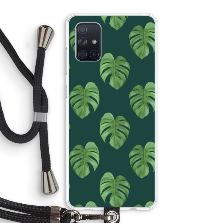 Monstera leaves: Samsung Galaxy A71 Transparant Hoesje met koord