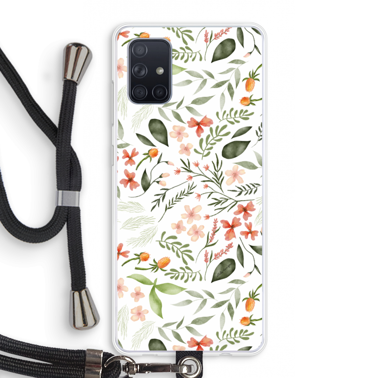 Sweet little flowers: Samsung Galaxy A71 Transparant Hoesje met koord