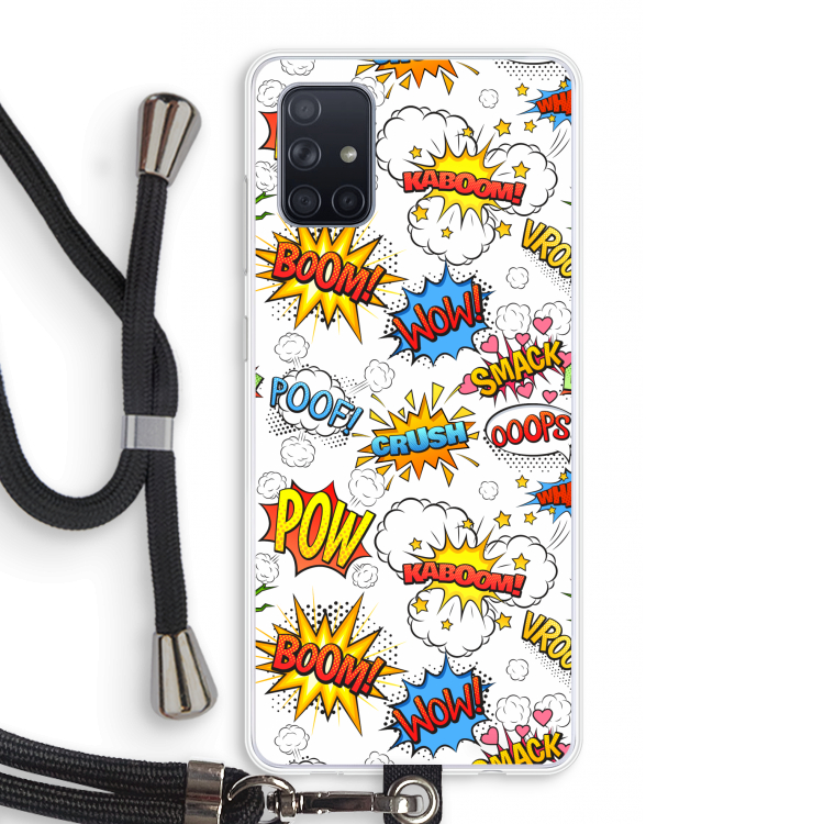 Pow Smack: Samsung Galaxy A71 Transparant Hoesje met koord