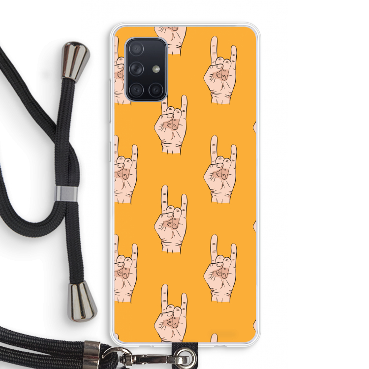 Rock: Samsung Galaxy A71 Transparant Hoesje met koord