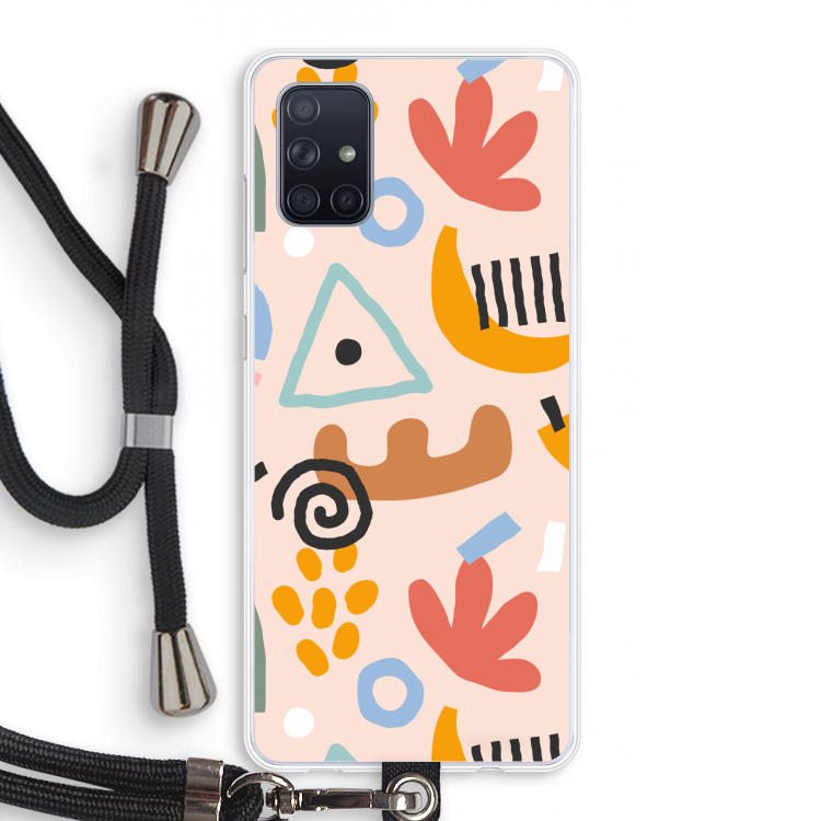 Abstract: Samsung Galaxy A71 Transparant Hoesje met koord