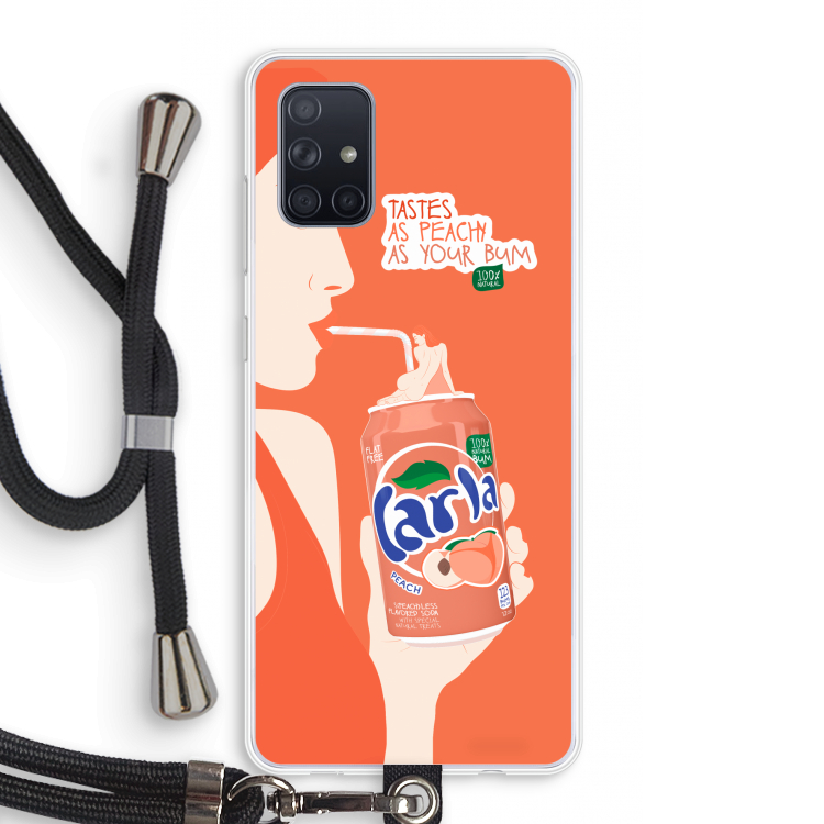 Peach please!: Samsung Galaxy A71 Transparant Hoesje met koord