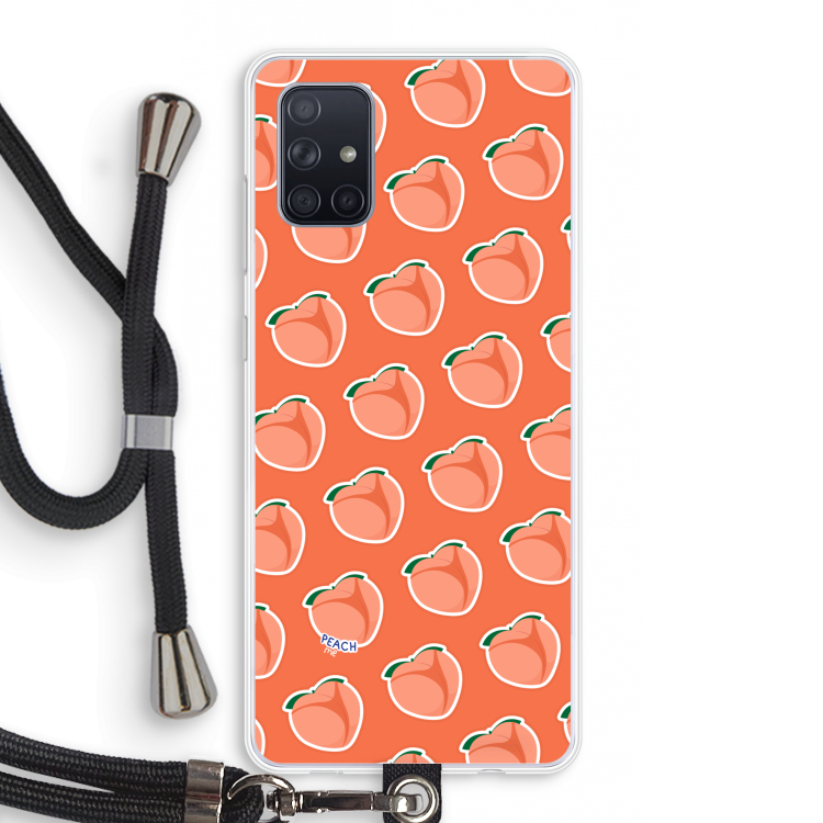 Just peachy: Samsung Galaxy A71 Transparant Hoesje met koord