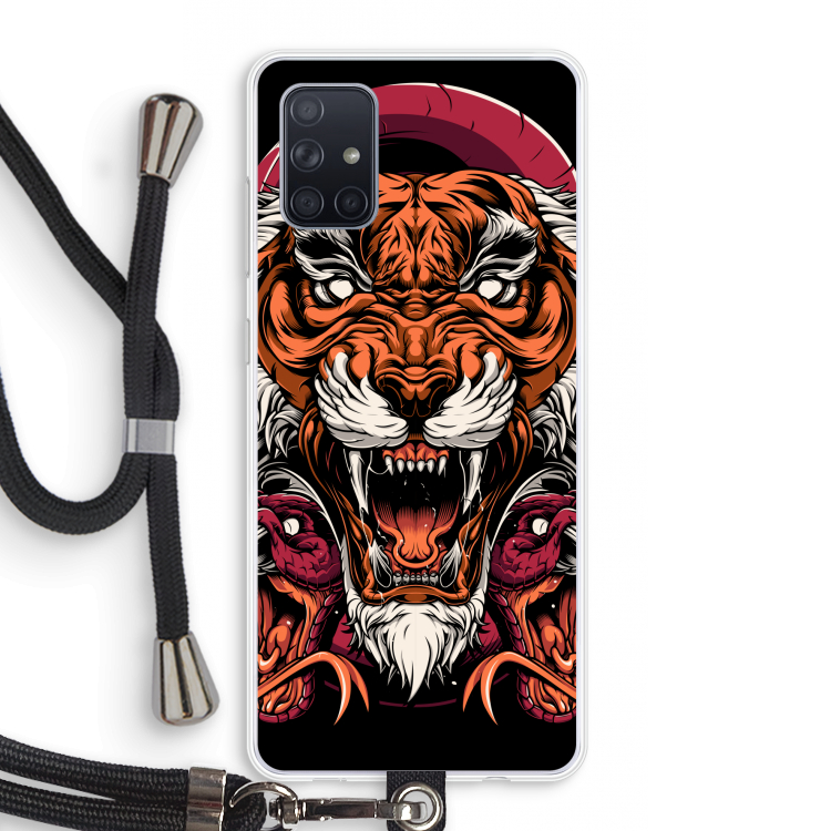 Tiger and Rattlesnakes: Samsung Galaxy A71 Transparant Hoesje met koord