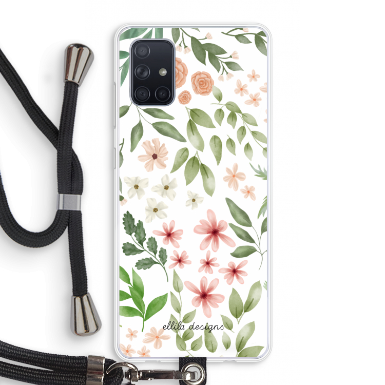 Botanical sweet flower heaven: Samsung Galaxy A71 Transparant Hoesje met koord