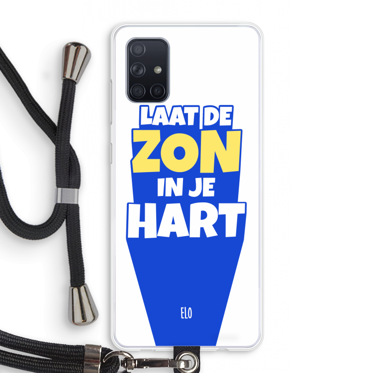 Laat de zon in je hart: Samsung Galaxy A71 Transparant Hoesje met koord