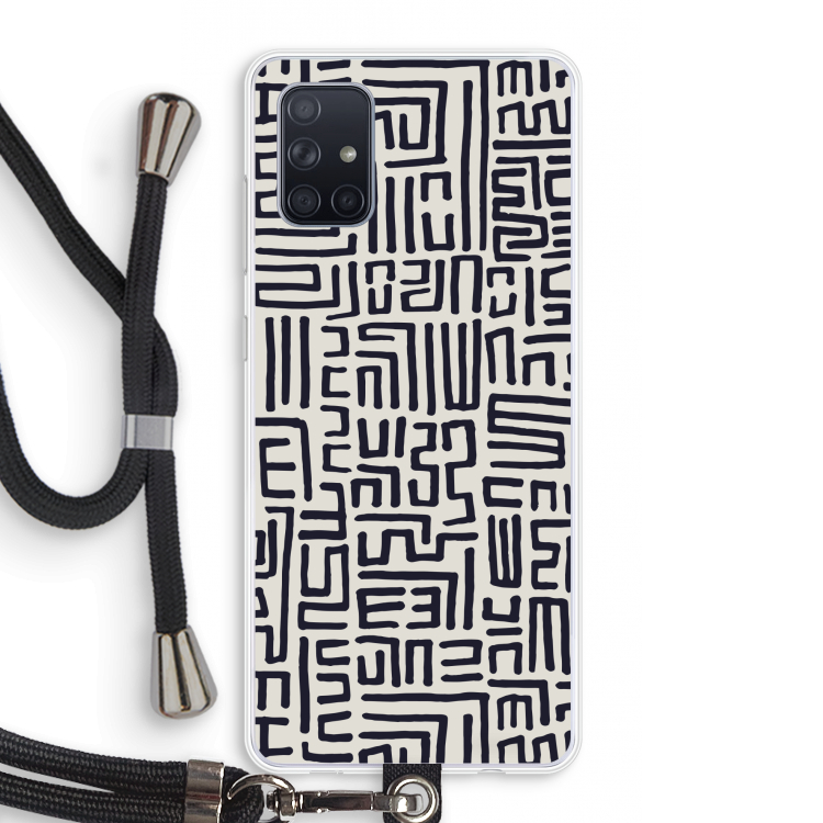 Moroccan Print: Samsung Galaxy A71 Transparant Hoesje met koord