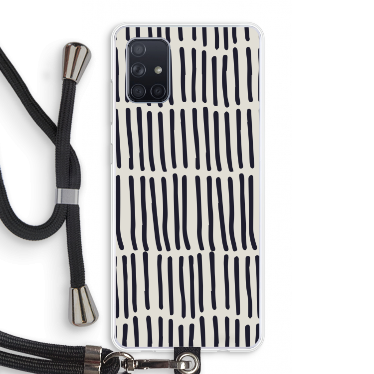 Moroccan stripes: Samsung Galaxy A71 Transparant Hoesje met koord