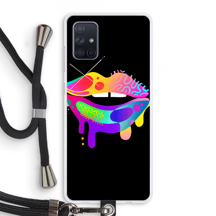 Lip Palette: Samsung Galaxy A71 Transparant Hoesje met koord