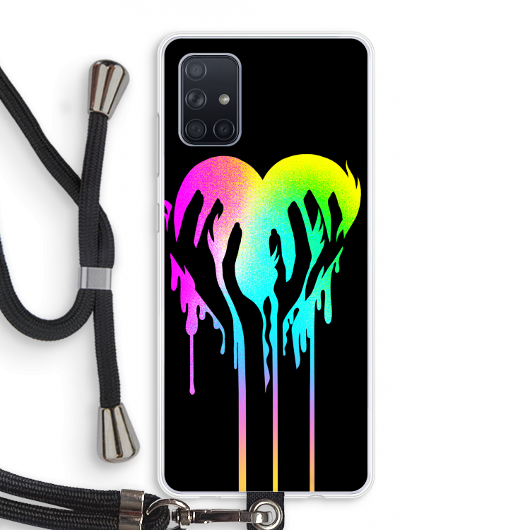 Hold My Heart: Samsung Galaxy A71 Transparant Hoesje met koord