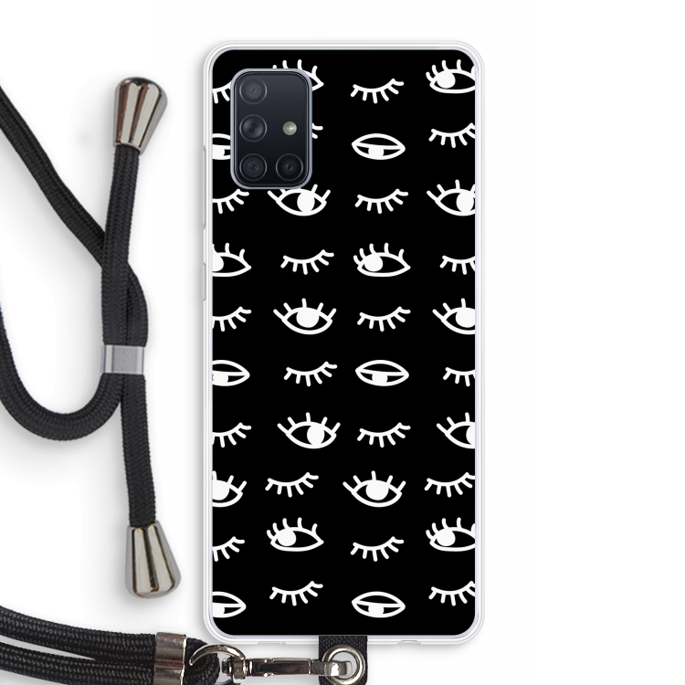 Eye pattern #3: Samsung Galaxy A71 Transparant Hoesje met koord