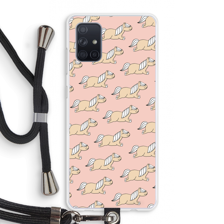 Ponys: Samsung Galaxy A71 Transparant Hoesje met koord
