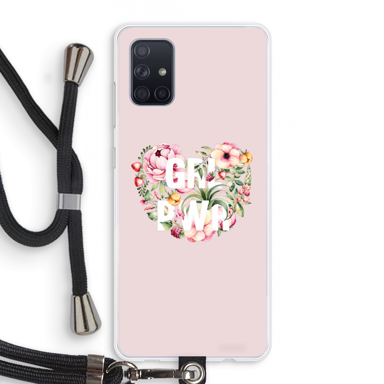 GRL PWR Flower: Samsung Galaxy A71 Transparant Hoesje met koord