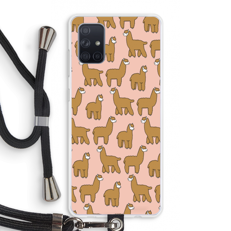 Alpacas: Samsung Galaxy A71 Transparant Hoesje met koord