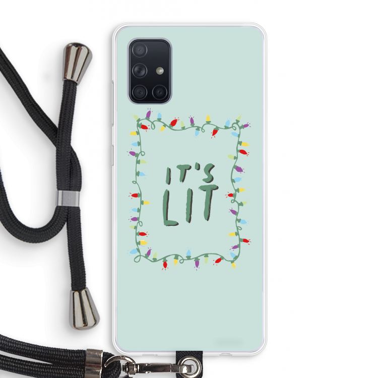 It's Lit: Samsung Galaxy A71 Transparant Hoesje met koord