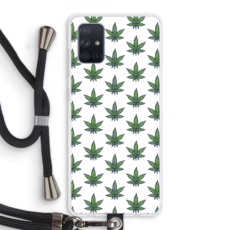 Weed: Samsung Galaxy A71 Transparant Hoesje met koord