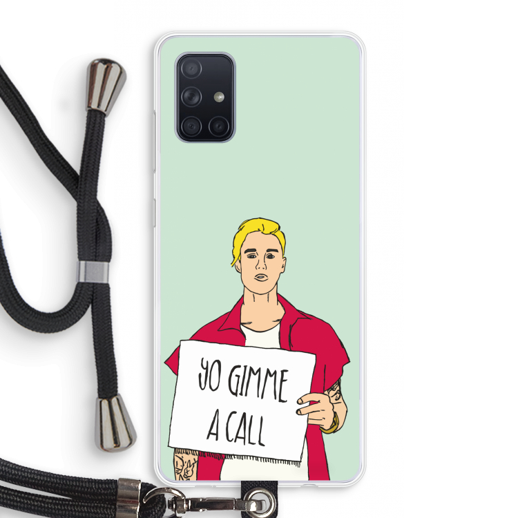 Gimme a call: Samsung Galaxy A71 Transparant Hoesje met koord