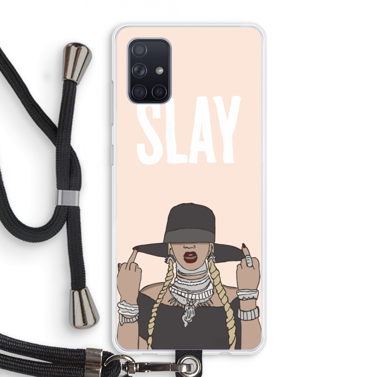 Slay All Day: Samsung Galaxy A71 Transparant Hoesje met koord