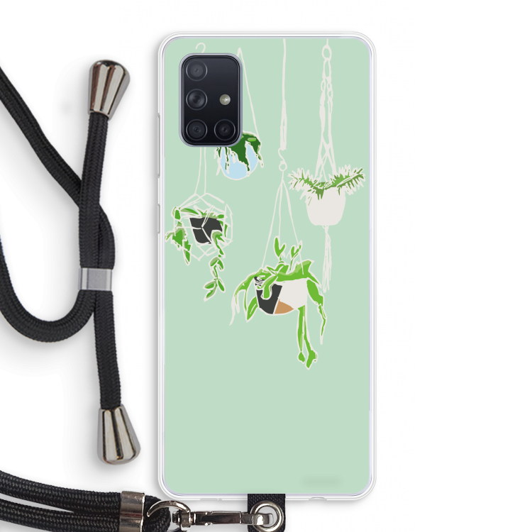 Hang In There: Samsung Galaxy A71 Transparant Hoesje met koord