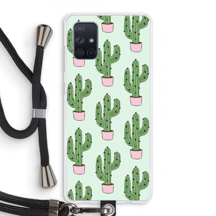 Cactus Lover: Samsung Galaxy A71 Transparant Hoesje met koord