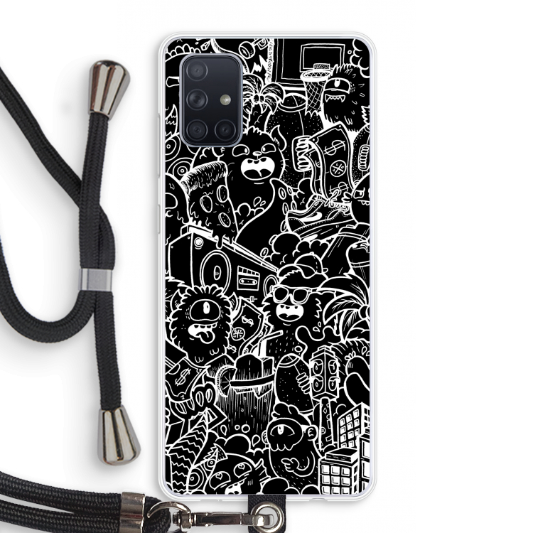 Vexx Black City : Samsung Galaxy A71 Transparant Hoesje met koord