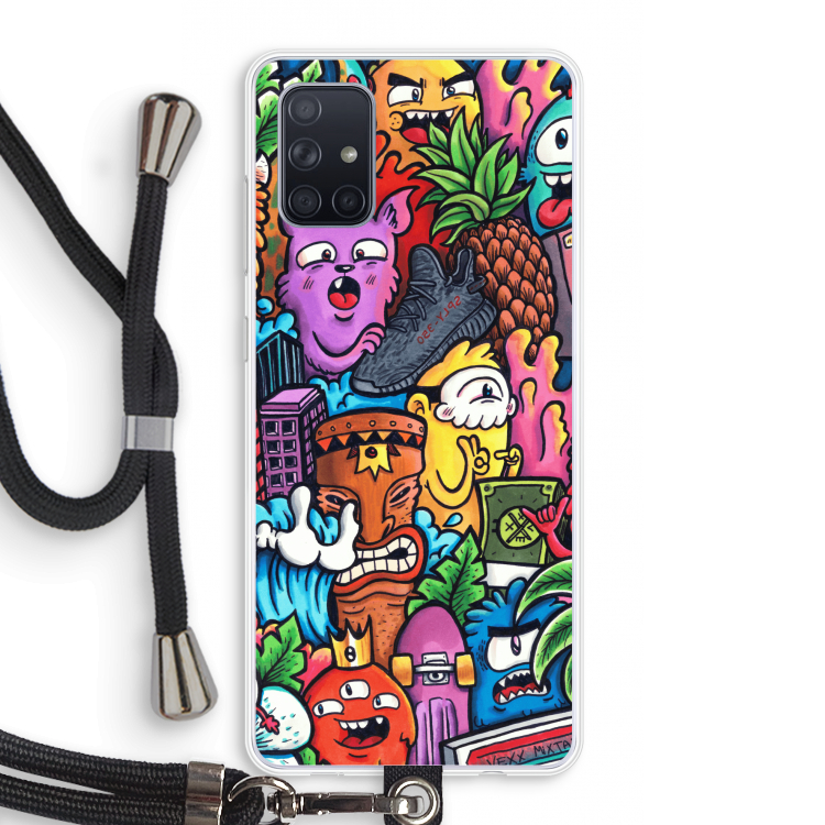 Vexx Mixtape: Samsung Galaxy A71 Transparant Hoesje met koord