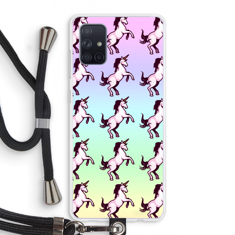 Musketon Unicorn: Samsung Galaxy A71 Transparant Hoesje met koord