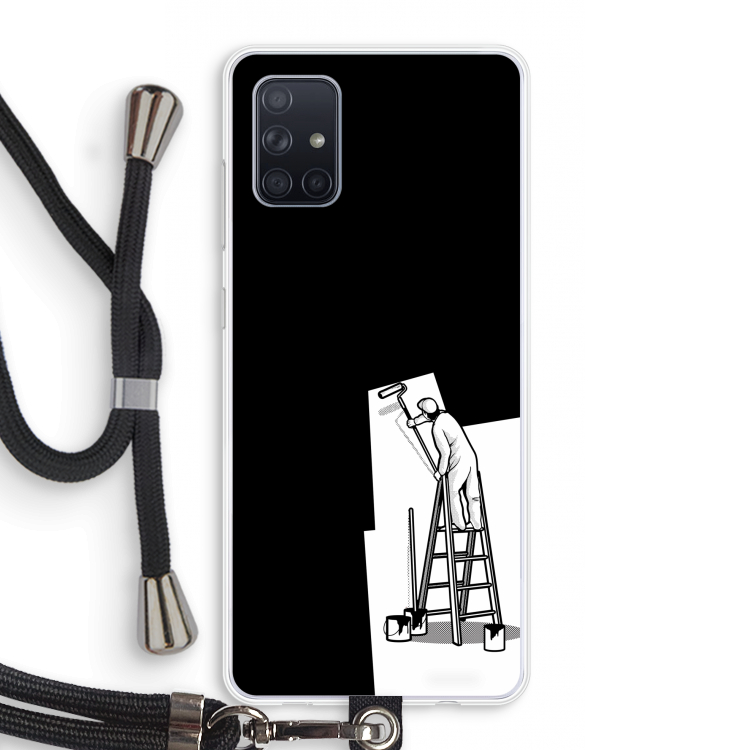 Musketon Painter: Samsung Galaxy A71 Transparant Hoesje met koord