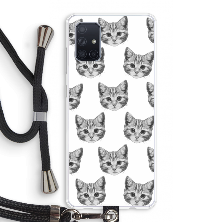 Kitten: Samsung Galaxy A71 Transparant Hoesje met koord