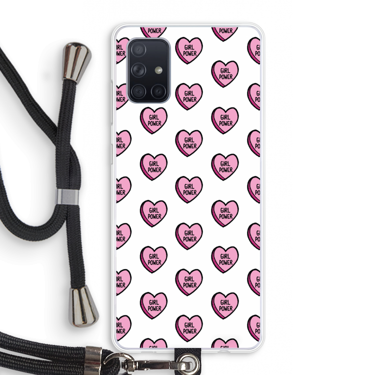 GIRL POWER: Samsung Galaxy A71 Transparant Hoesje met koord