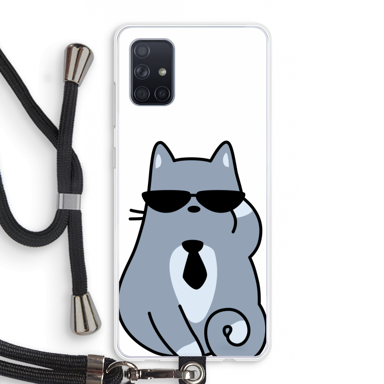Cool cat: Samsung Galaxy A71 Transparant Hoesje met koord