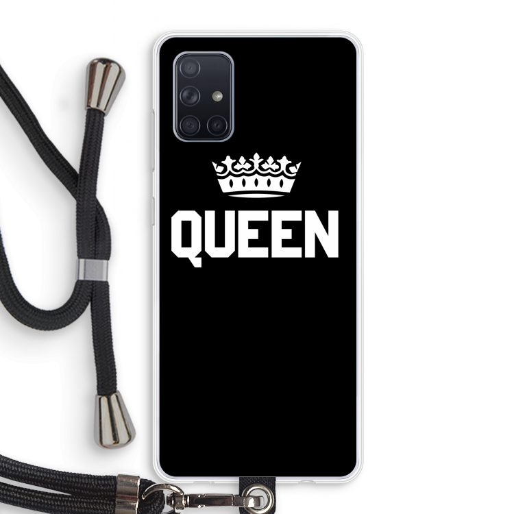 Queen zwart: Samsung Galaxy A71 Transparant Hoesje met koord