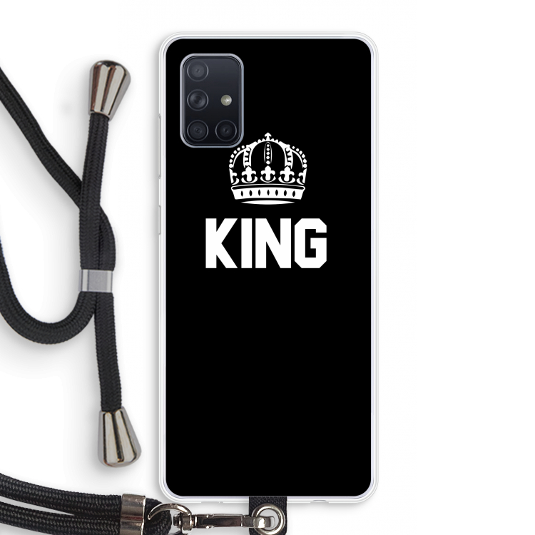 King zwart: Samsung Galaxy A71 Transparant Hoesje met koord