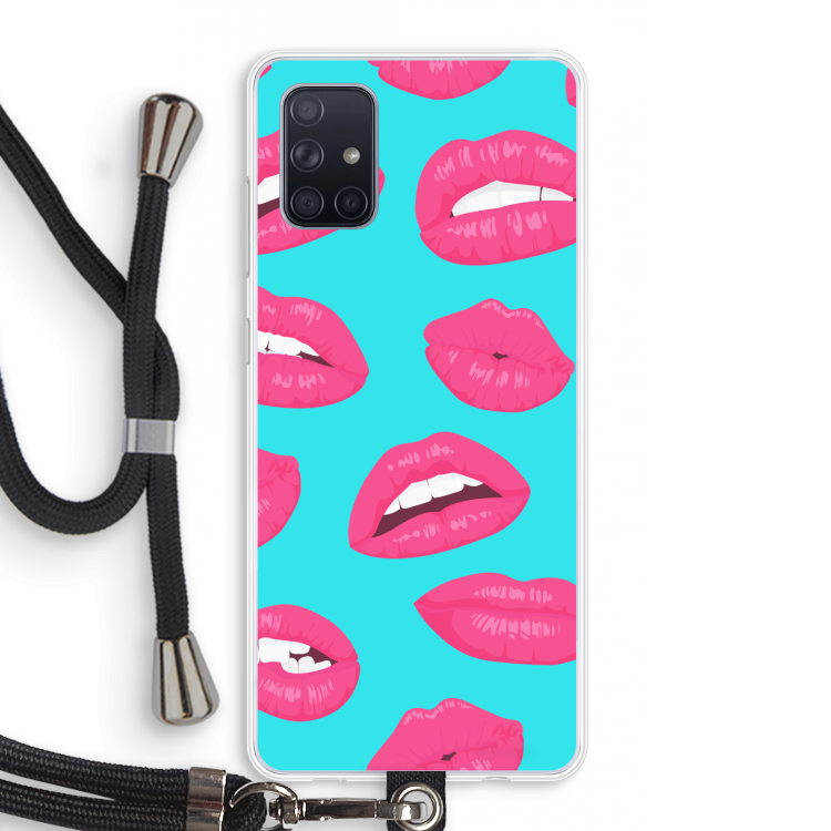 Bite my lip: Samsung Galaxy A71 Transparant Hoesje met koord