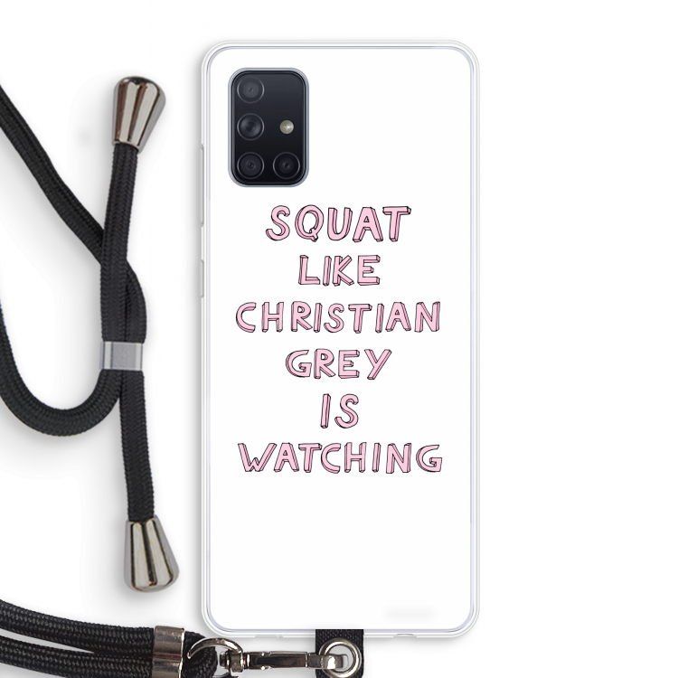 Christian Grey: Samsung Galaxy A71 Transparant Hoesje met koord