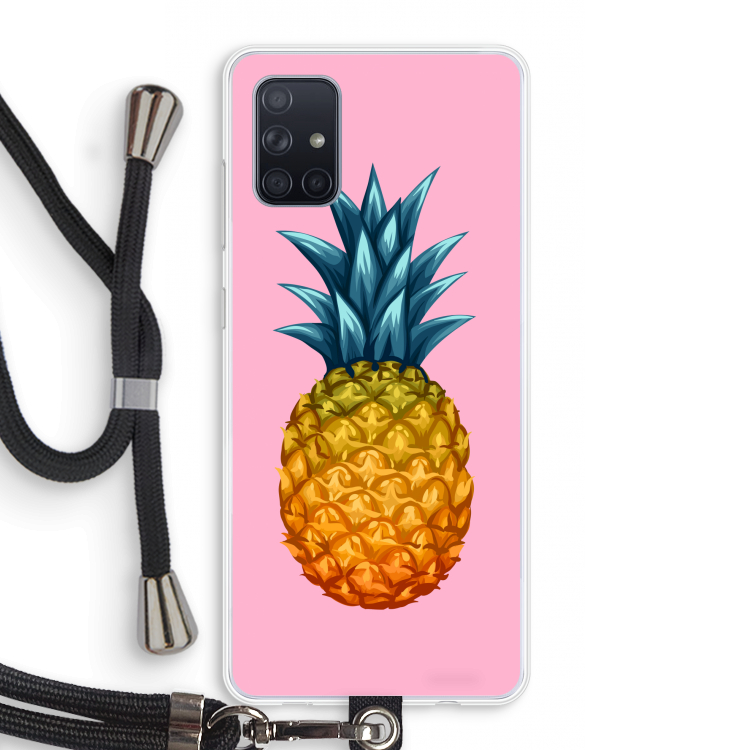 Grote ananas: Samsung Galaxy A71 Transparant Hoesje met koord